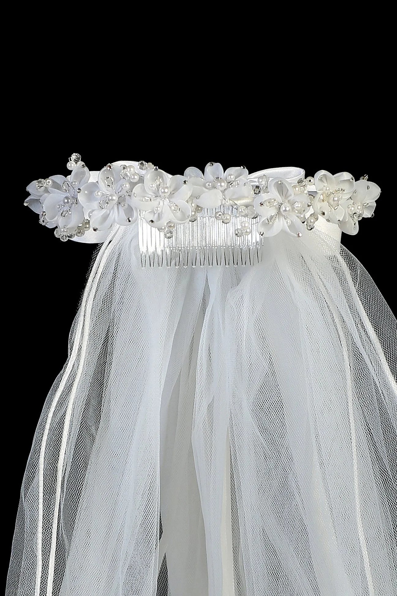 White Flower Pearl Veil
