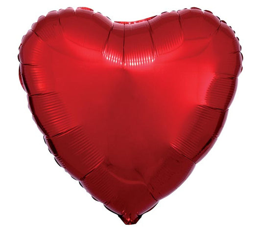 18" Metallic Red Heart Balloon