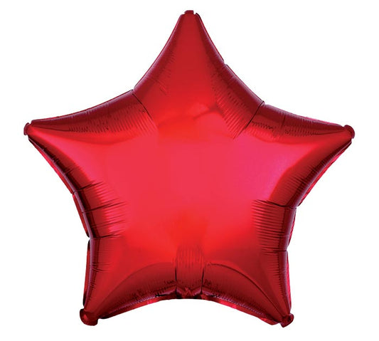 19" Metallic Red Star Foil Balloon