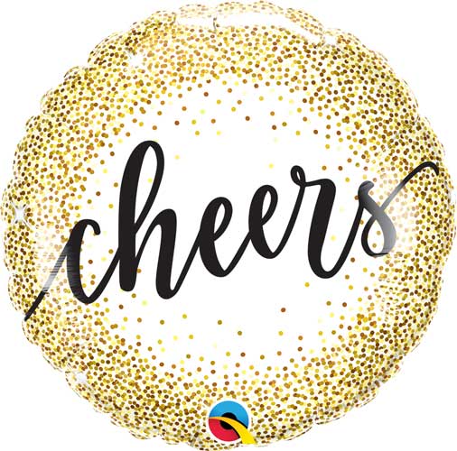 18" Cheers Gold Foil Balloon