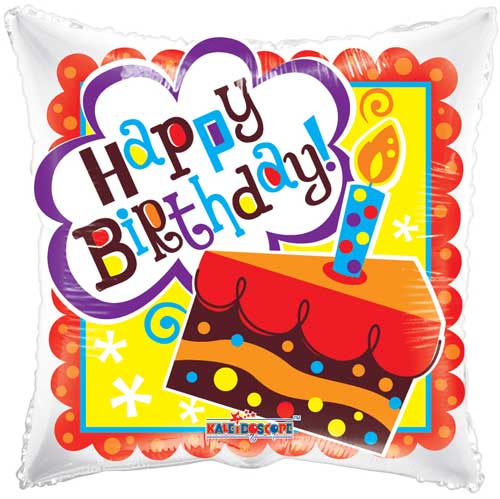 18" Birthday Cake Square Balloons