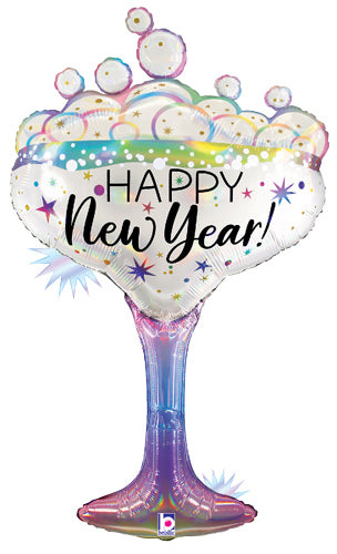 37" New Year Champagne Foil Balloon