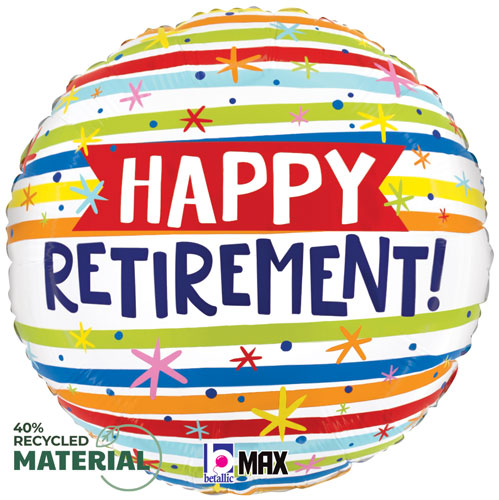 18" Retirement Stripes Balloon