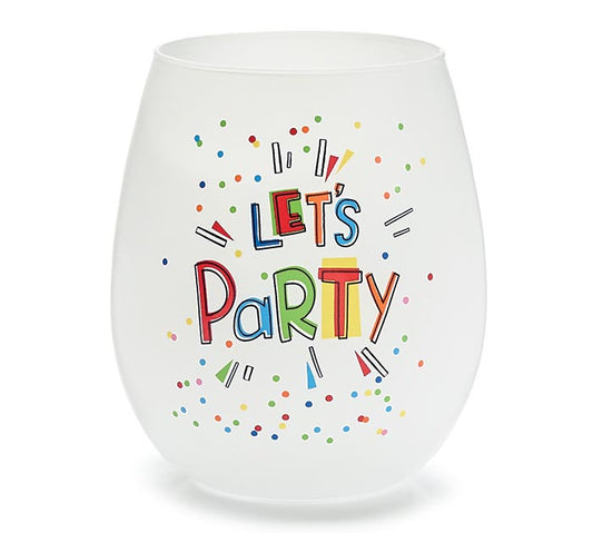 Let's Party Stemless Glass
