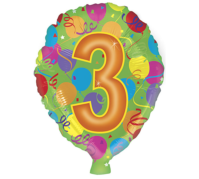 18" Number HBD Foil Balloon