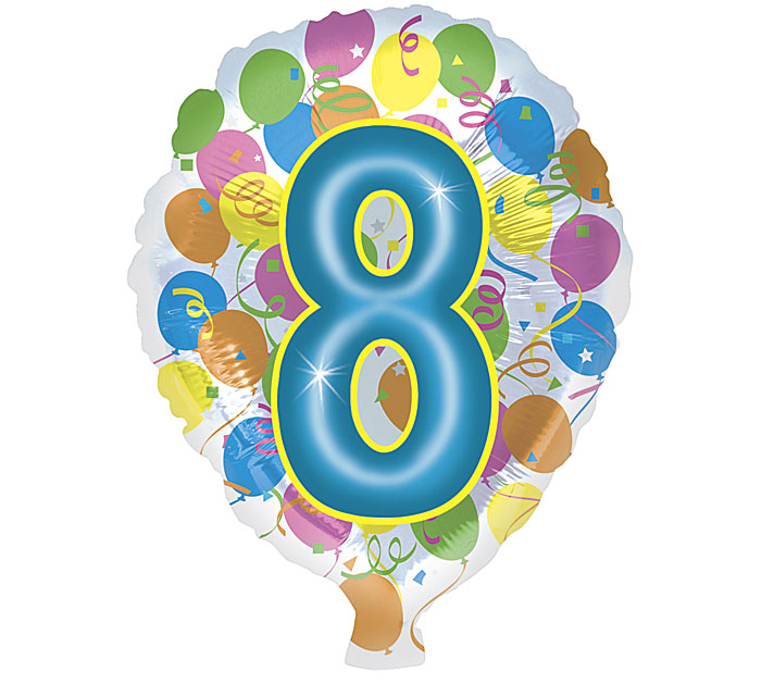 18" Number HBD Foil Balloon