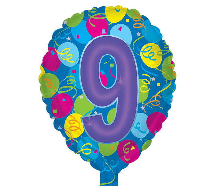 18" Number HBD Foil Balloon