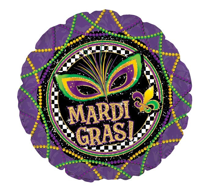 17" Mardi Gras Mask Balloon