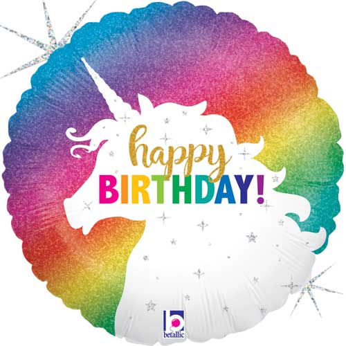 18" Birthday Unicorn Foil Balloon