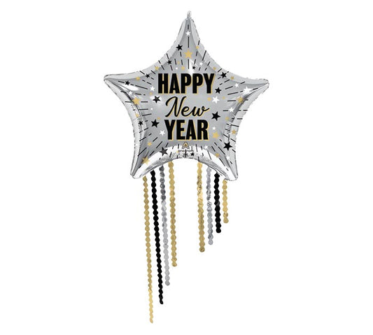 50" Elegant HNY Fringe Star Balloon