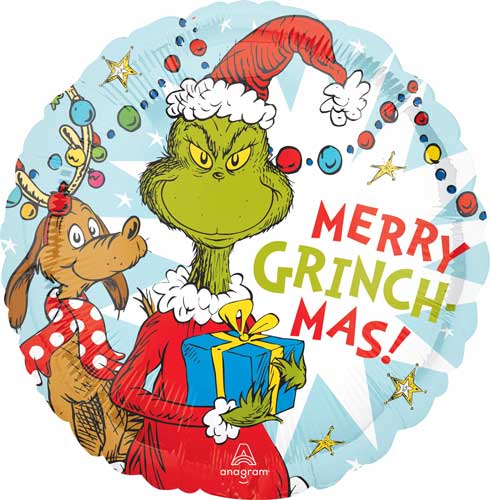 18" Merry Grinchmas Foil Balloon