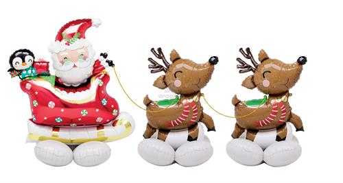 99" Santa Reindeer Balloon