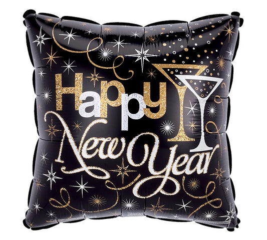 17" Happy NY Martini Foil Balloon