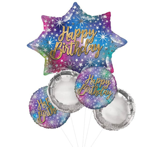 HBD Sparkle Star Balloon Bouquet