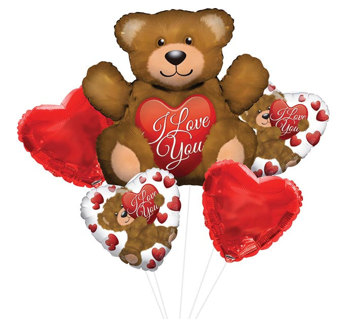 Teddy Love Valentine's Balloon Bouquet