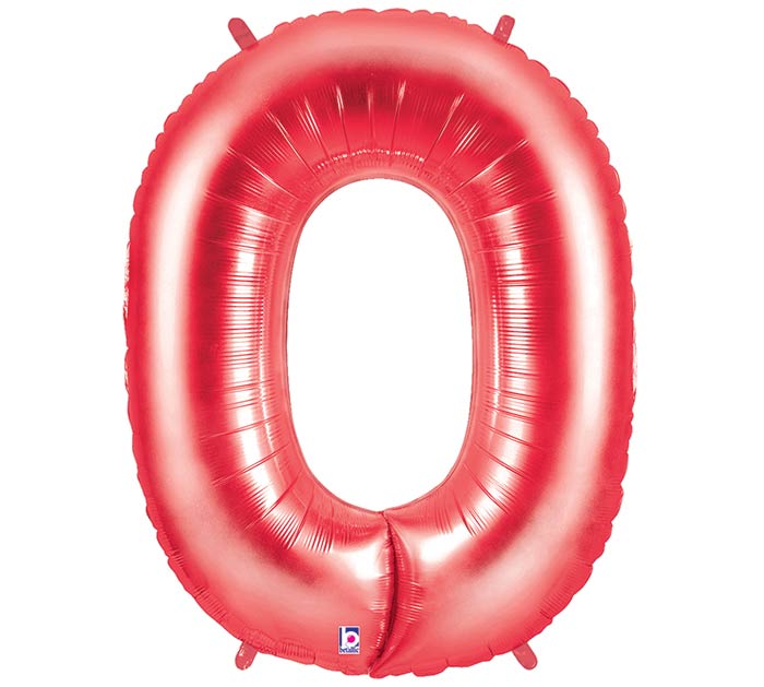 34" Assorted Red Number Foil Balloon