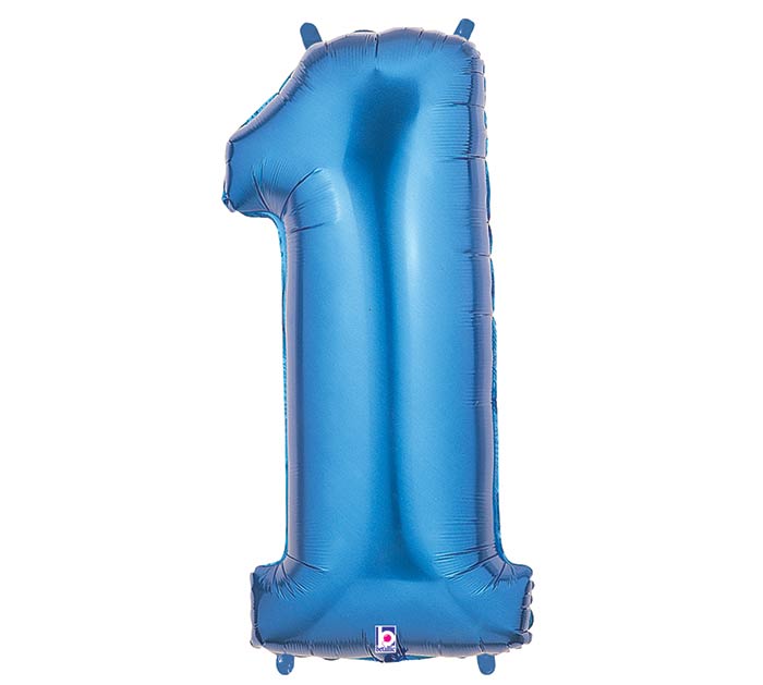 34" Assorted Blue Number Foil Balloon