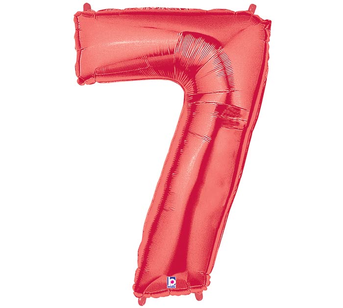 34" Assorted Red Number Foil Balloon