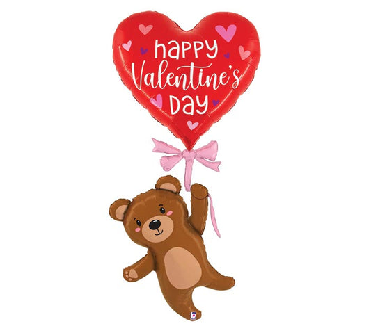 69" Special Delivery Valentine Bear Foil Balloon