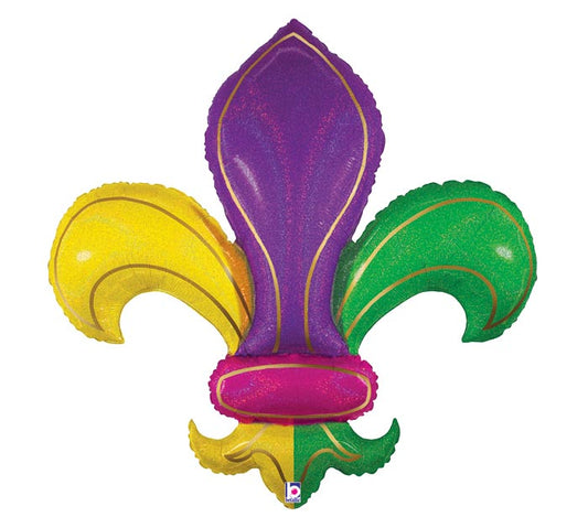 36" Mardi Fleur Glitter Balloon