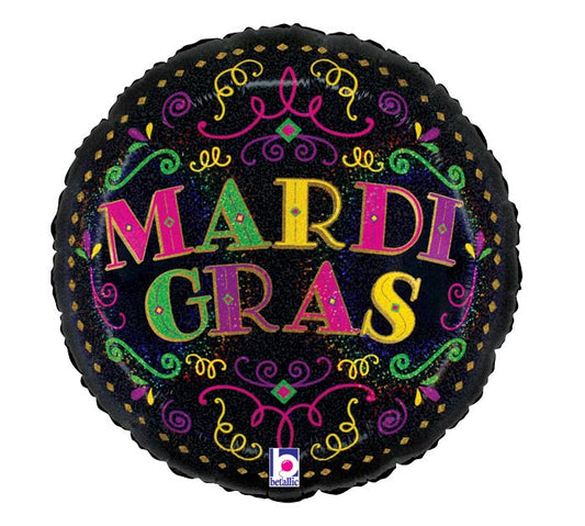 18" Mardi Gras Filigree Balloon