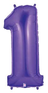 34" Assort. Number 1 Foil Balloon