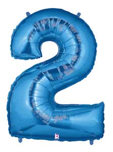 34" Assorted Blue Number Foil Balloon