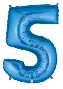 34" Assorted Blue Number Foil Balloon