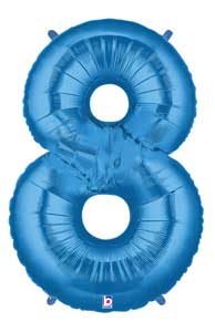 34" Assorted Blue Number Foil Balloon