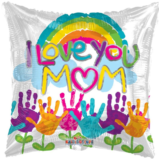 18" ILY Mom Handprint Balloon