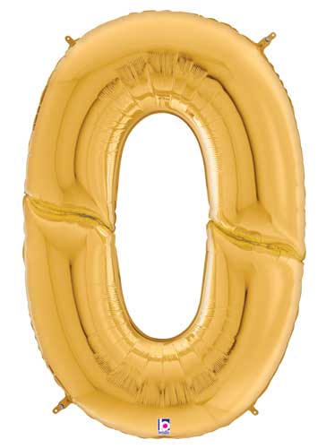 64" Gold Number Foil Balloon