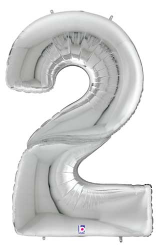 64" Silver Number Foil Balloon