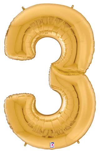 64" Gold Number Foil Balloon