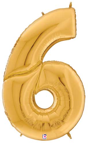 64" Gold Number Foil Balloon