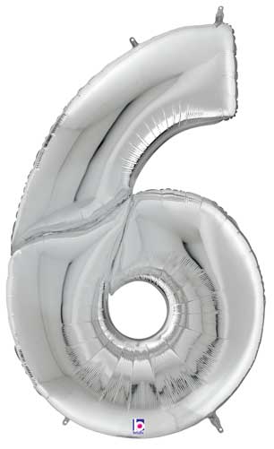 64" Silver Number Foil Balloon