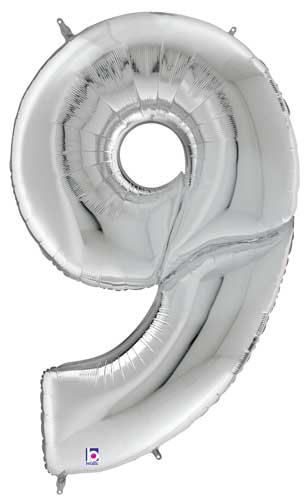 64" Silver Number Foil Balloon