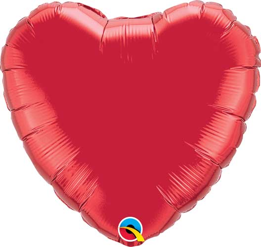 4" Ruby Red Heart Foil Balloon