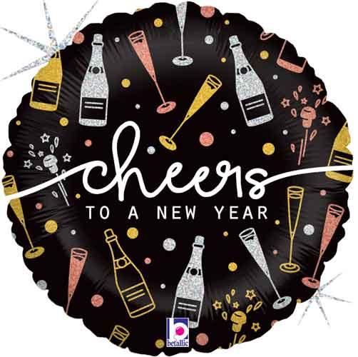 18" New Year Cheers Foil Balloon