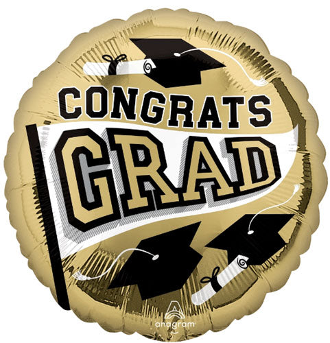 17" Congrats Grad Gold Balloon