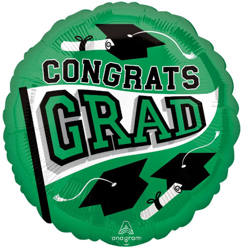 17" Congrats Grad Green Balloon