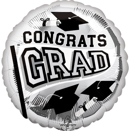 17" Congrats Grad Silver Balloon