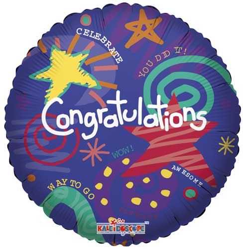 18" Congrats Festive Foil Balloon