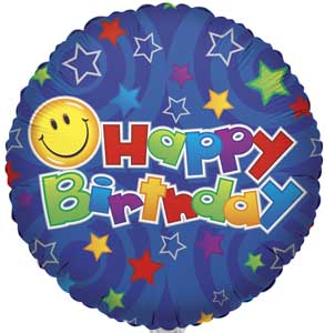 18" Birthday Smiley Foil Balloons