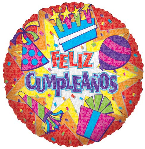 18" Feliz Cumpleanos Foil Balloon