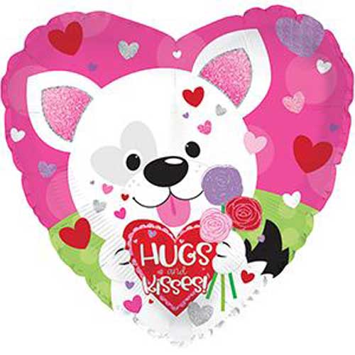 17" Hugs Kisses Puppy Balloon