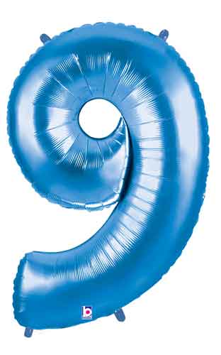 34" Assorted Blue Number Foil Balloon