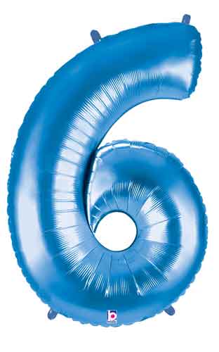 34" Assorted Blue Number Foil Balloon