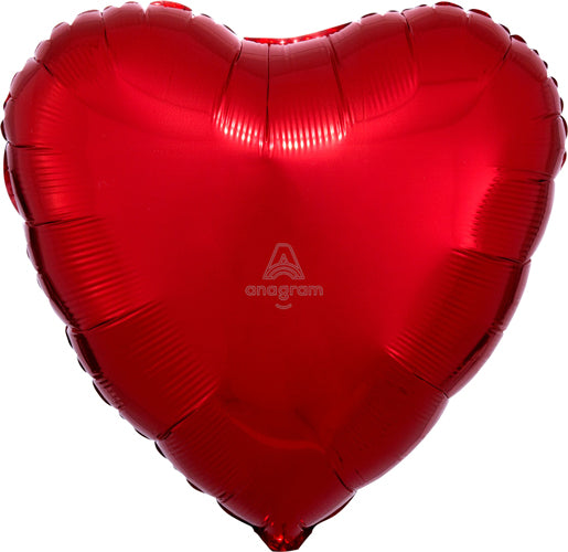 18" Metallic Red Heart Balloon