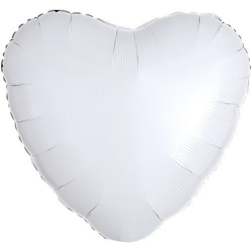 18" White Heart Balloon