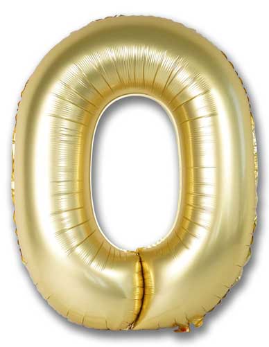 40" Chrome Gold Number Balloon